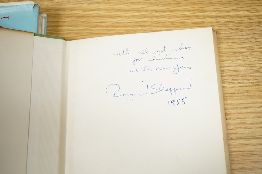 Three various books, Tree tops by Jim Corbett, Jesus of Nazareth by Joy Harington and The Old Man and the Sea by Ernest Hemingway, each autographed